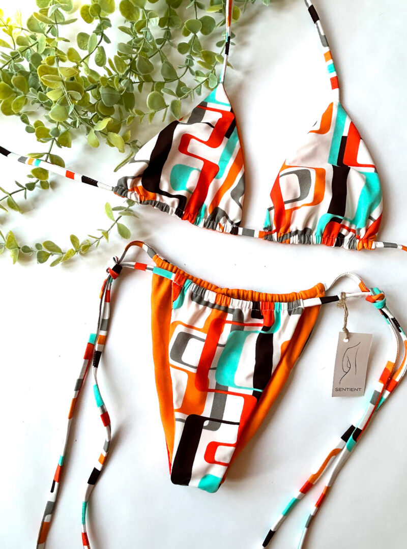 Retro Reversible Triangle Bikini Set - Large